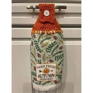 Crochet Top Kitchen Towel- Farm Fresh Autumn Harvest